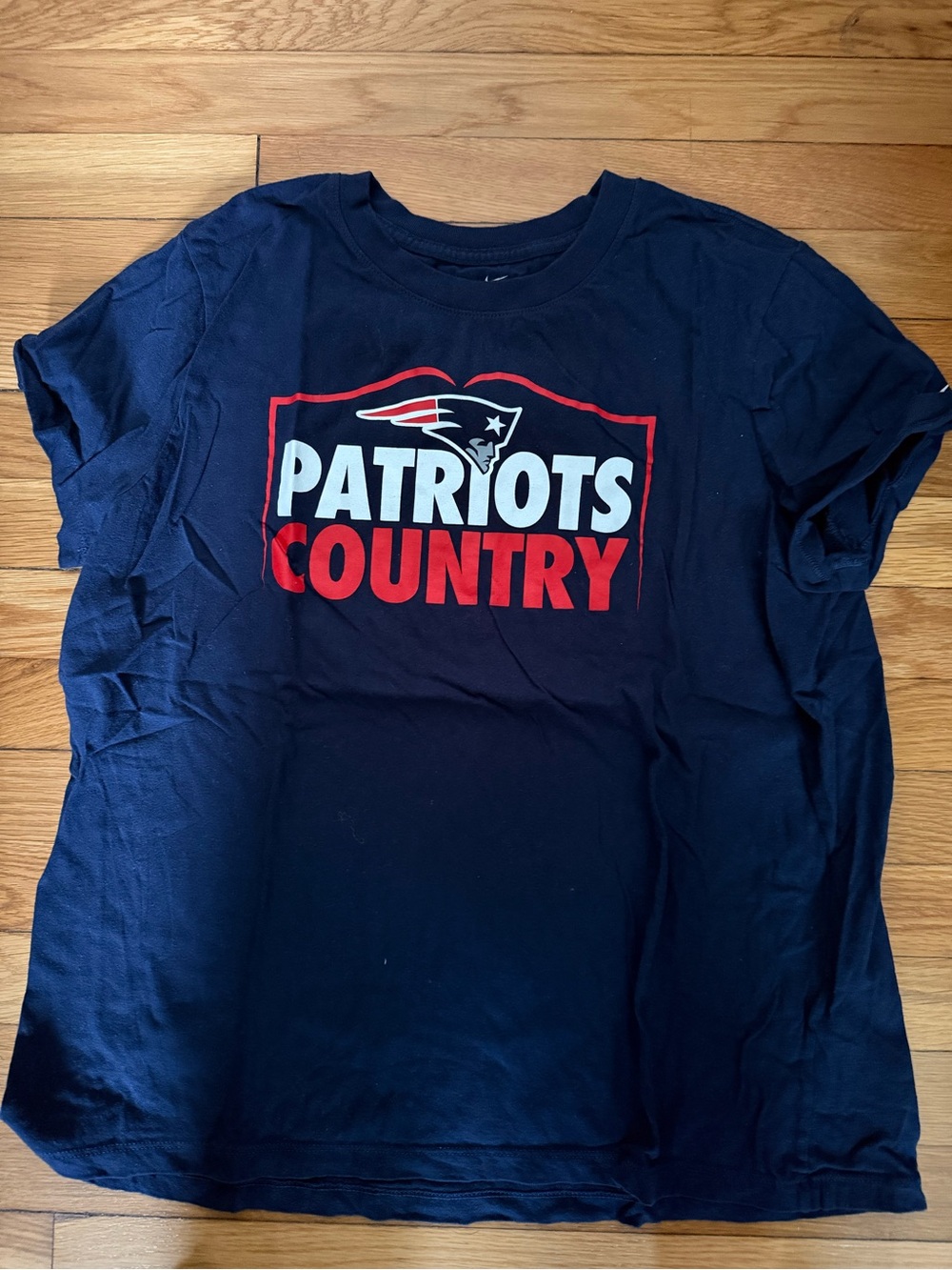 Nike Navy Blue Tee with Red Accent Graphic